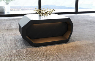 Couchtisch Asti Eleganz in Leder Schwarz