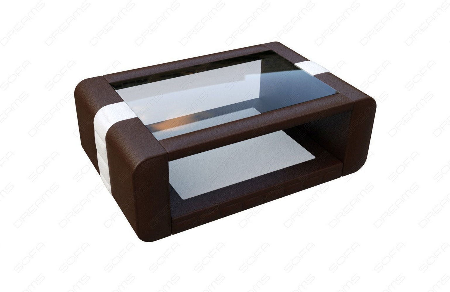Designer Couchtisch Bellagio – Stilvolles Design Dunkelbraun-Weiß