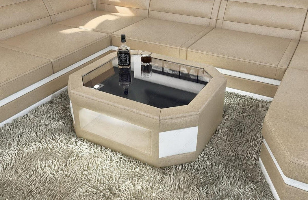 Couchtisch Prato in Leder
