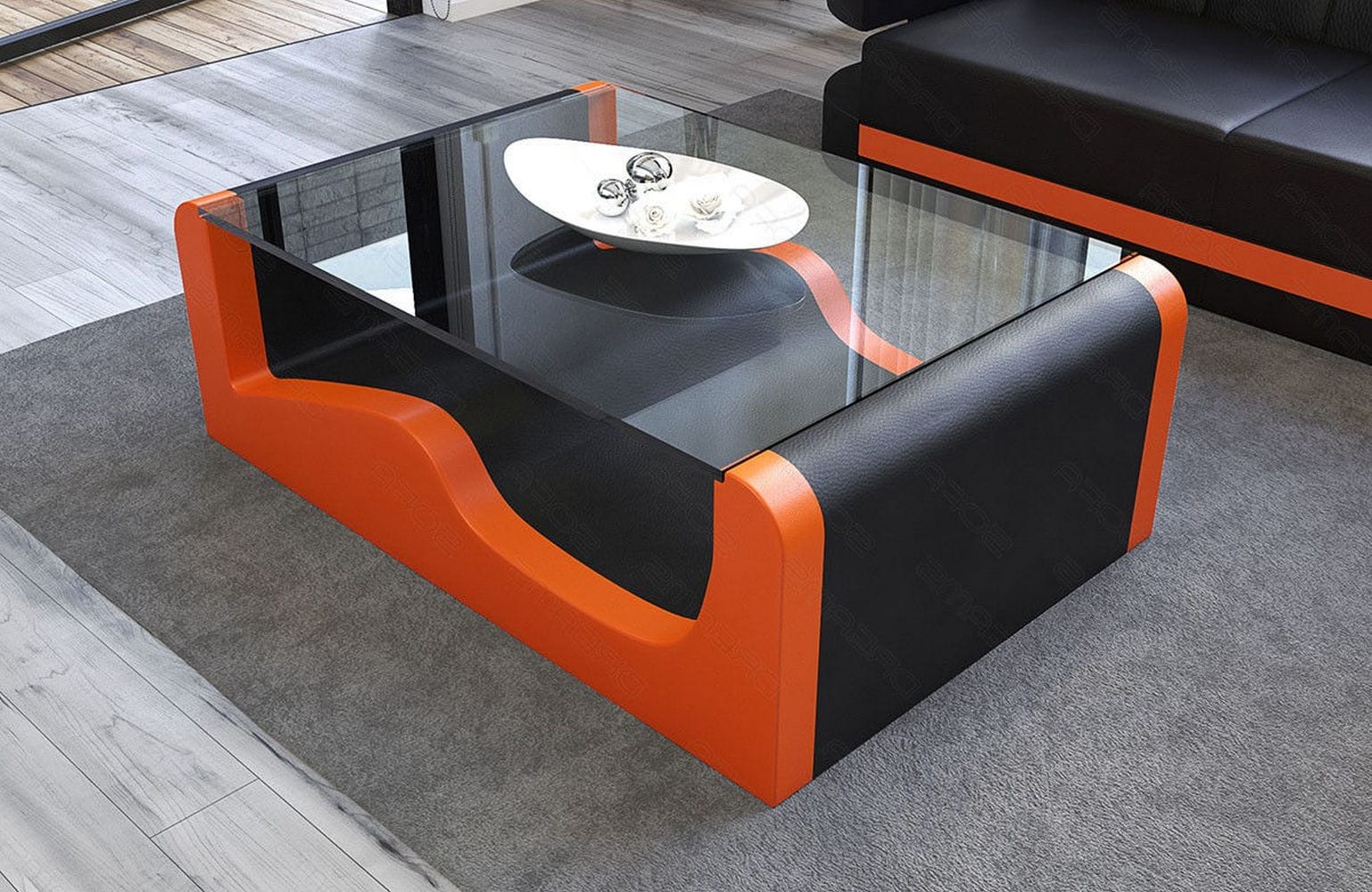 Couchtisch Wave schwarz-orange
