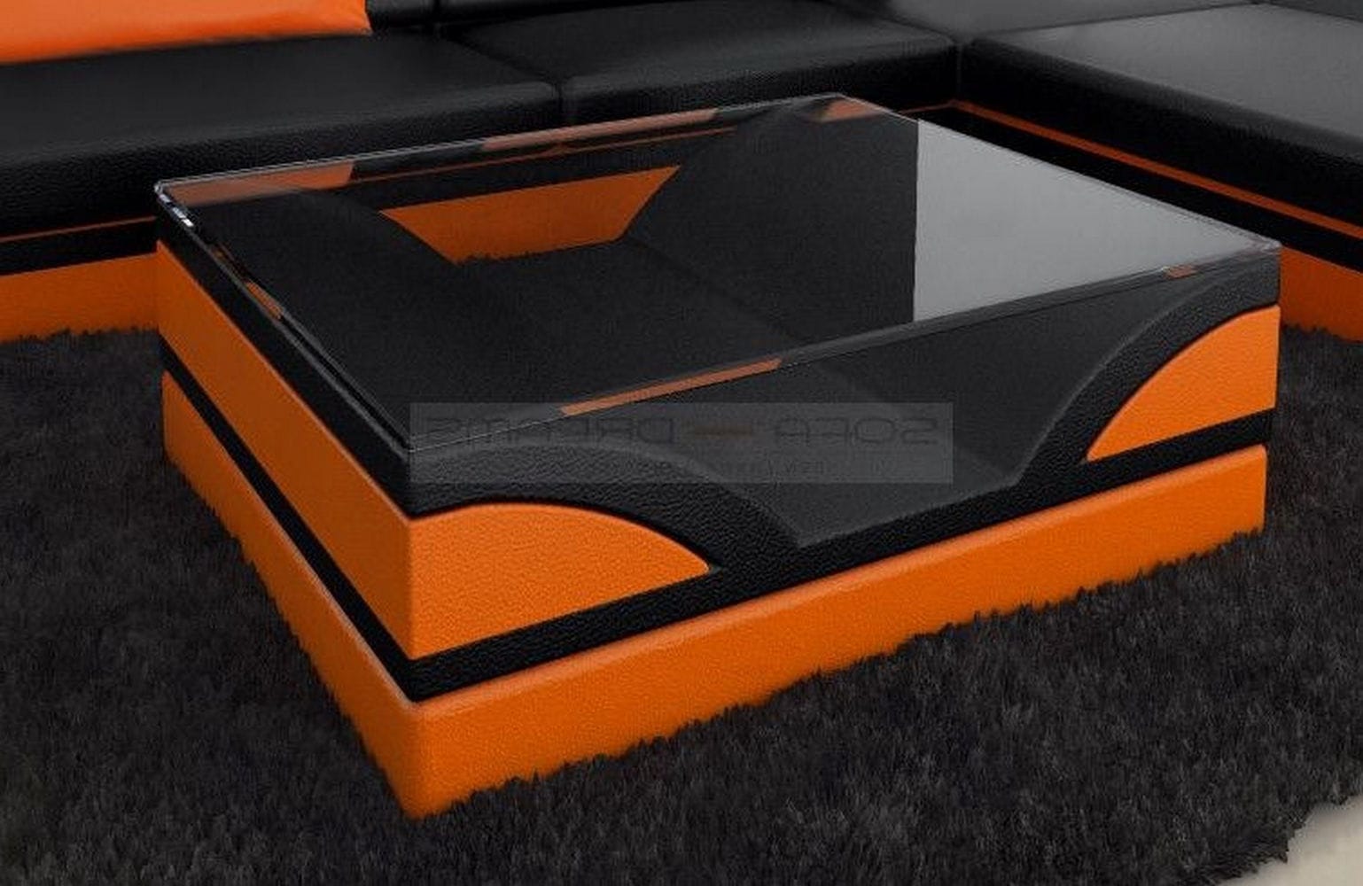 Designer Couchtisch Monza – Modernes Design Schwarz-Orange