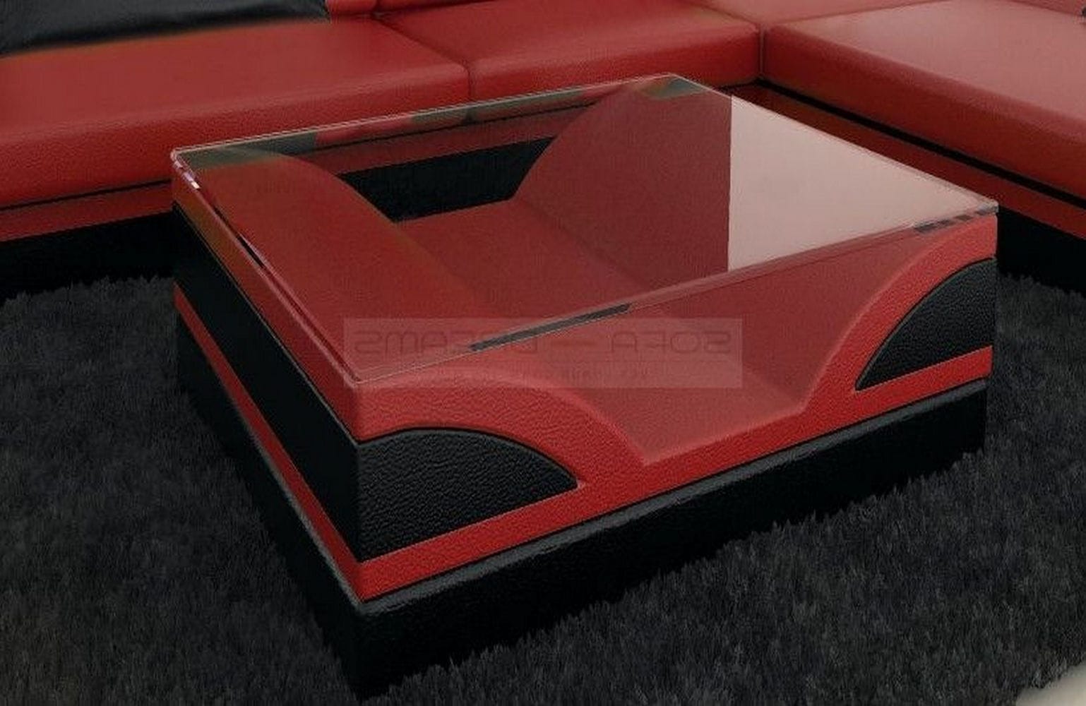 Designer Couchtisch Monza – Modernes Design Rot-Schwarz