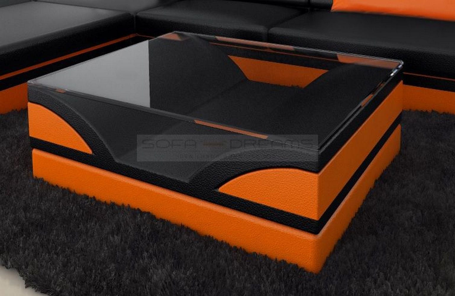 Designer Couchtisch Monza – Modernes Design Schwarz-Orange