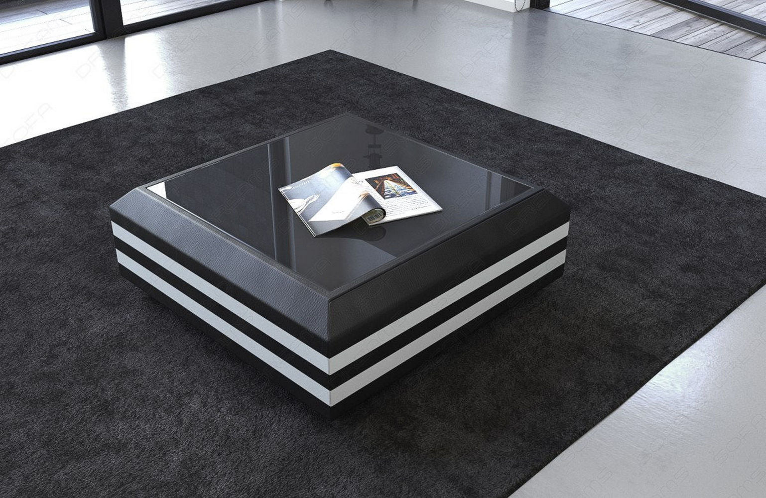 Leder Couchtisch Ravenna – Ausziehbar & Elegant