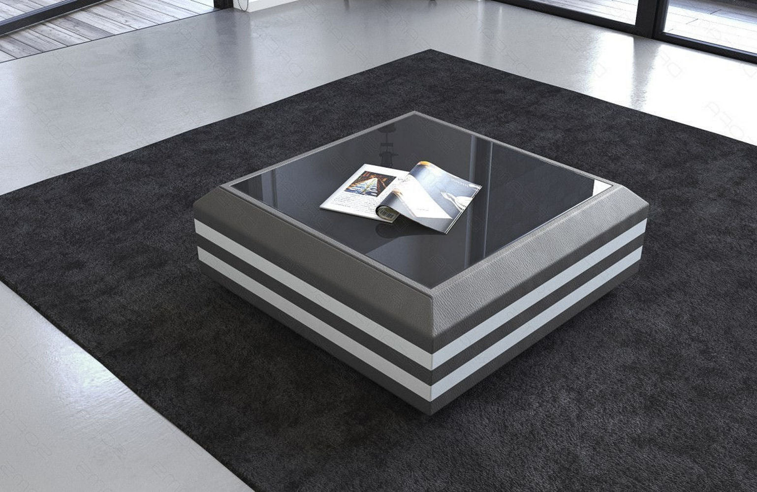 Leder Couchtisch Ravenna – Ausziehbar & Elegant