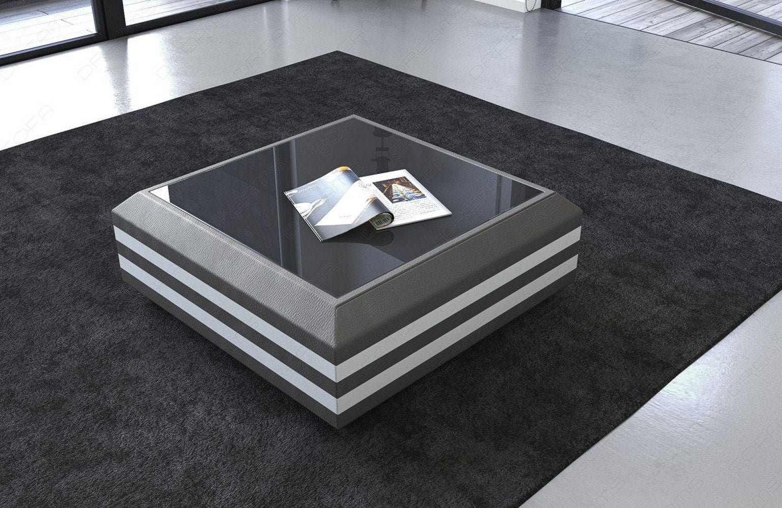 Leder Couchtisch Ravenna – Ausziehbar & Elegant