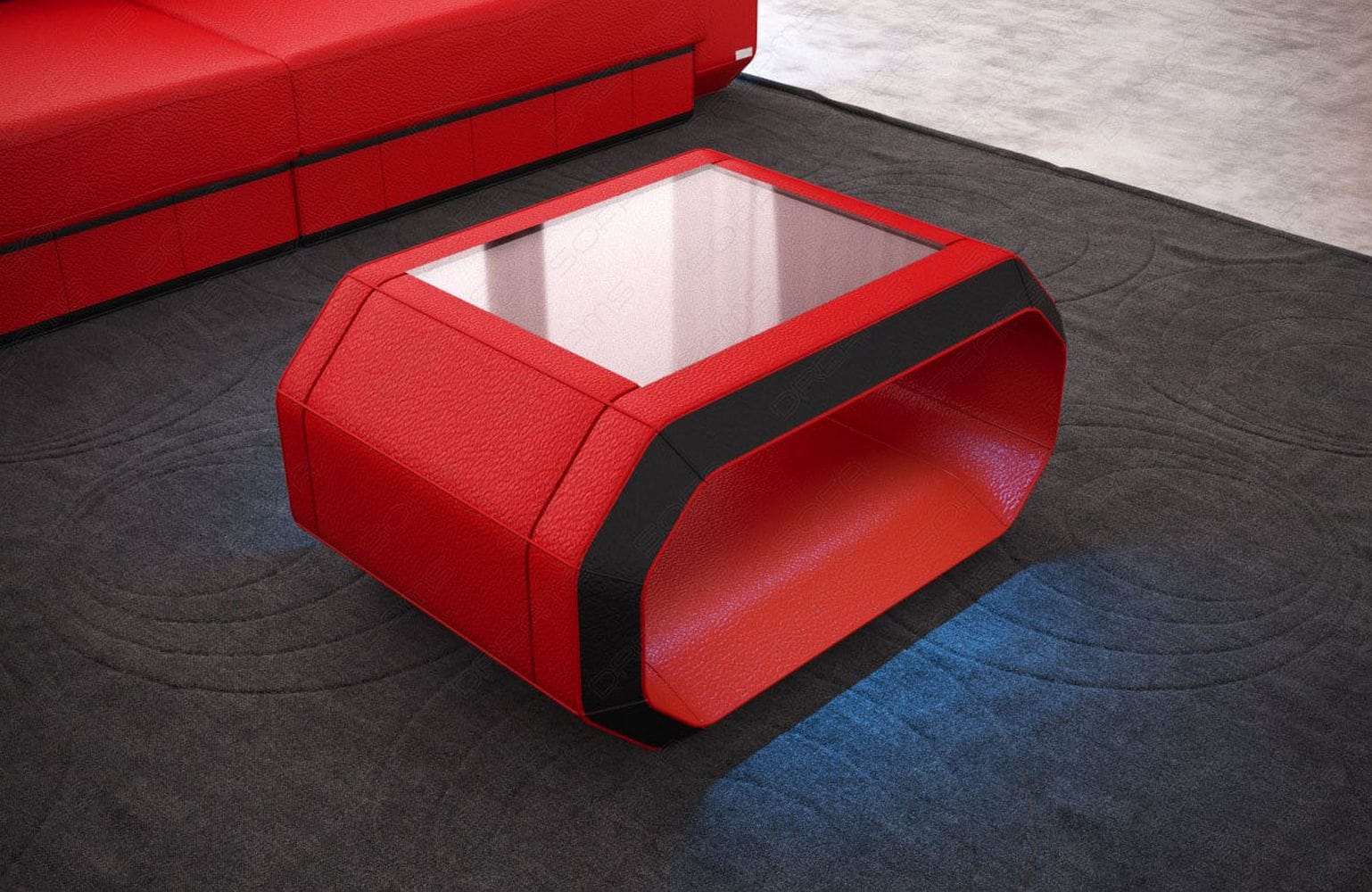 Design Couchtisch Roma – Modern & Elegant Rot-Schwarz
