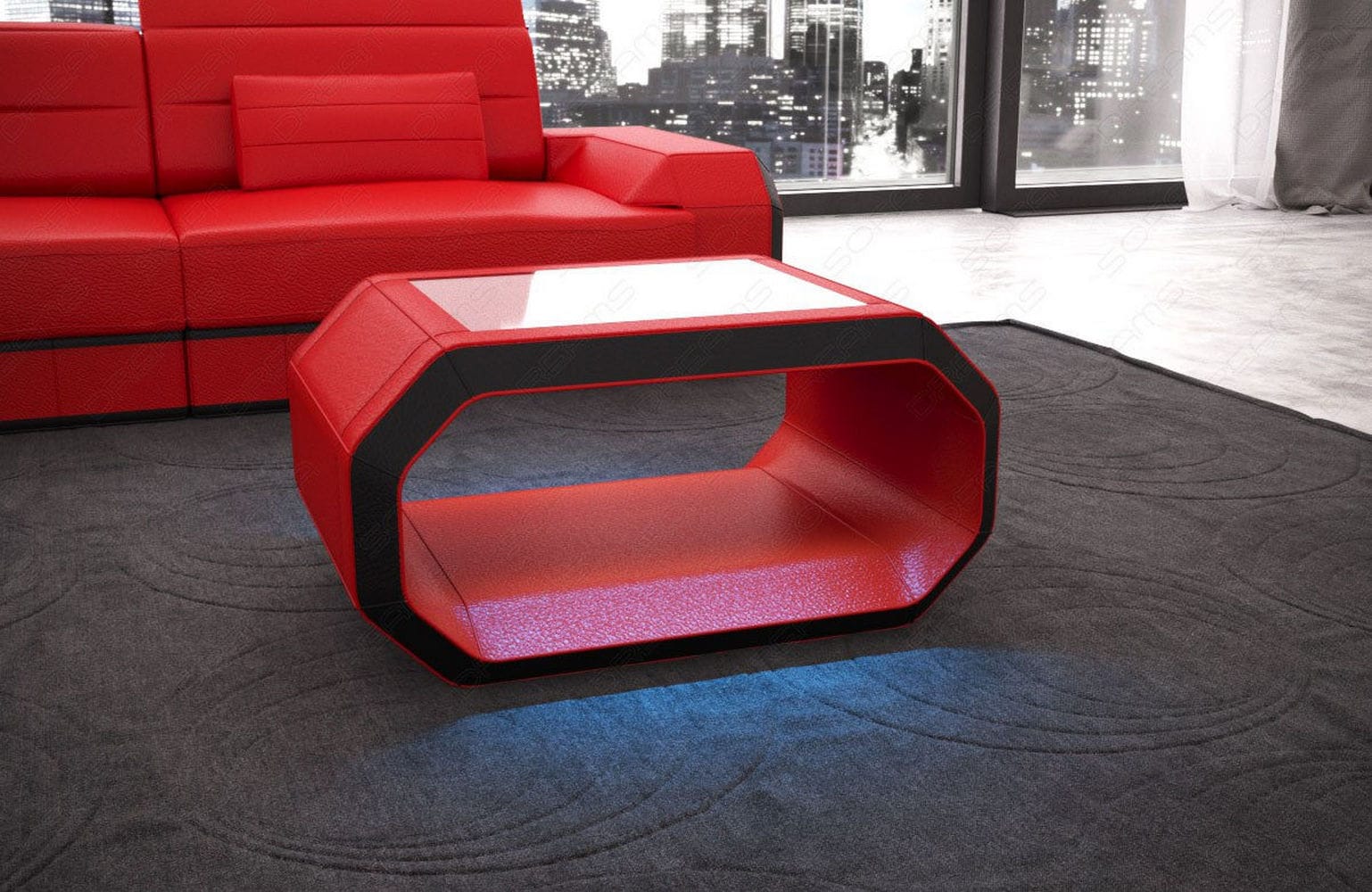 Design Couchtisch Roma – Modern & Elegant Rot-Schwarz