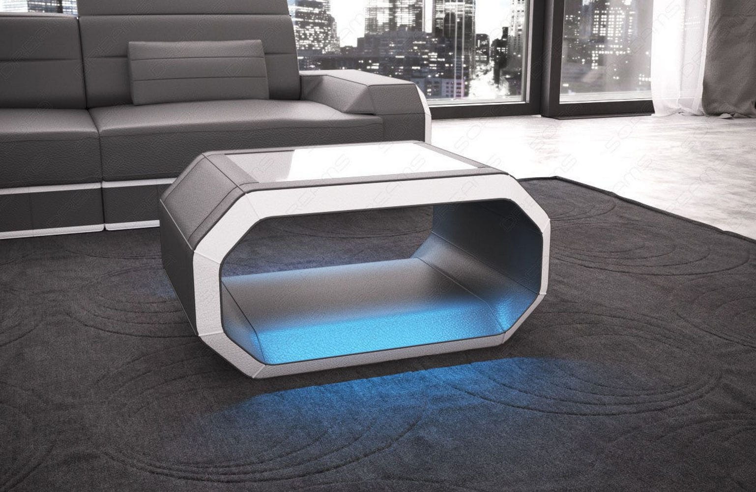 Design Couchtisch Roma – Modern & Elegant Grau-Weiß