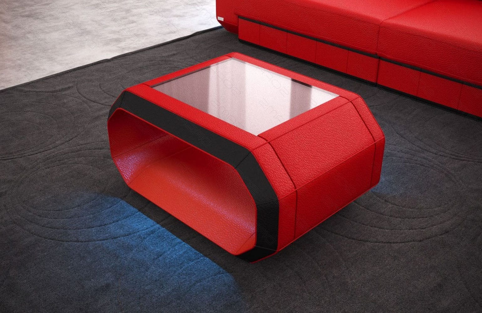 Design Couchtisch Roma – Modern & Elegant Rot-Schwarz