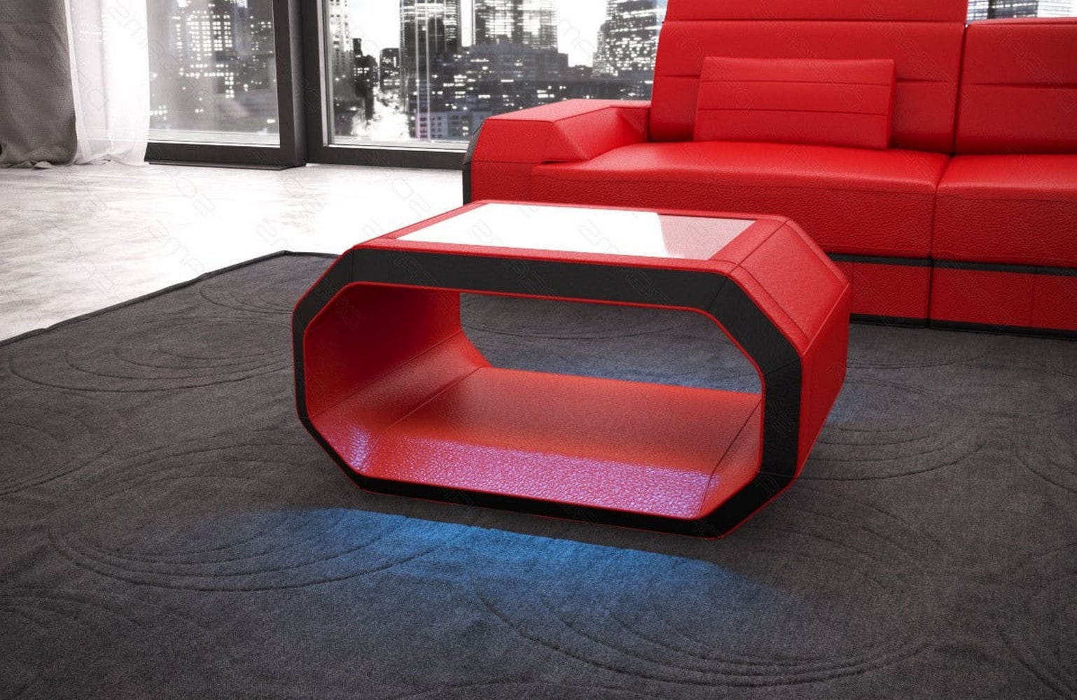Design Couchtisch Roma – Modern & Elegant Rot-Schwarz