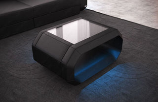 Couchtisch Roma in Leder Schwarz