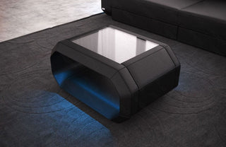 Couchtisch Roma in Leder Schwarz