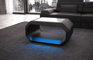 Couchtisch Roma in Leder Schwarz
