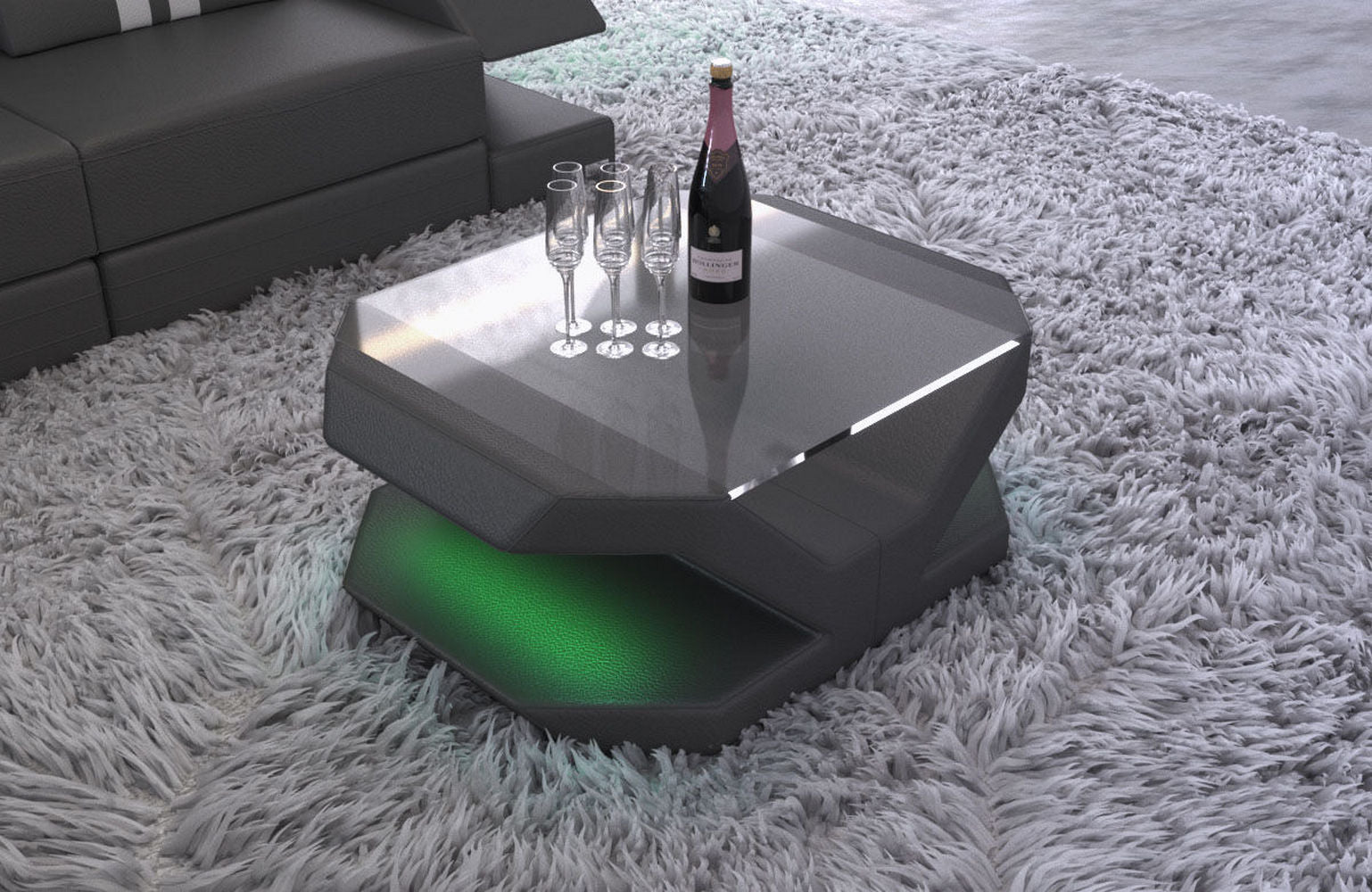 Luxus Couchtisch Venedig – Leder Eleganz