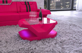 Couchtisch Venedig Eleganz in Leder Pink