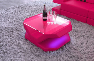 Couchtisch Venedig Eleganz in Leder Pink