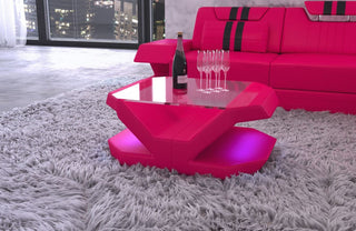 Couchtisch Venedig Eleganz in Leder Pink