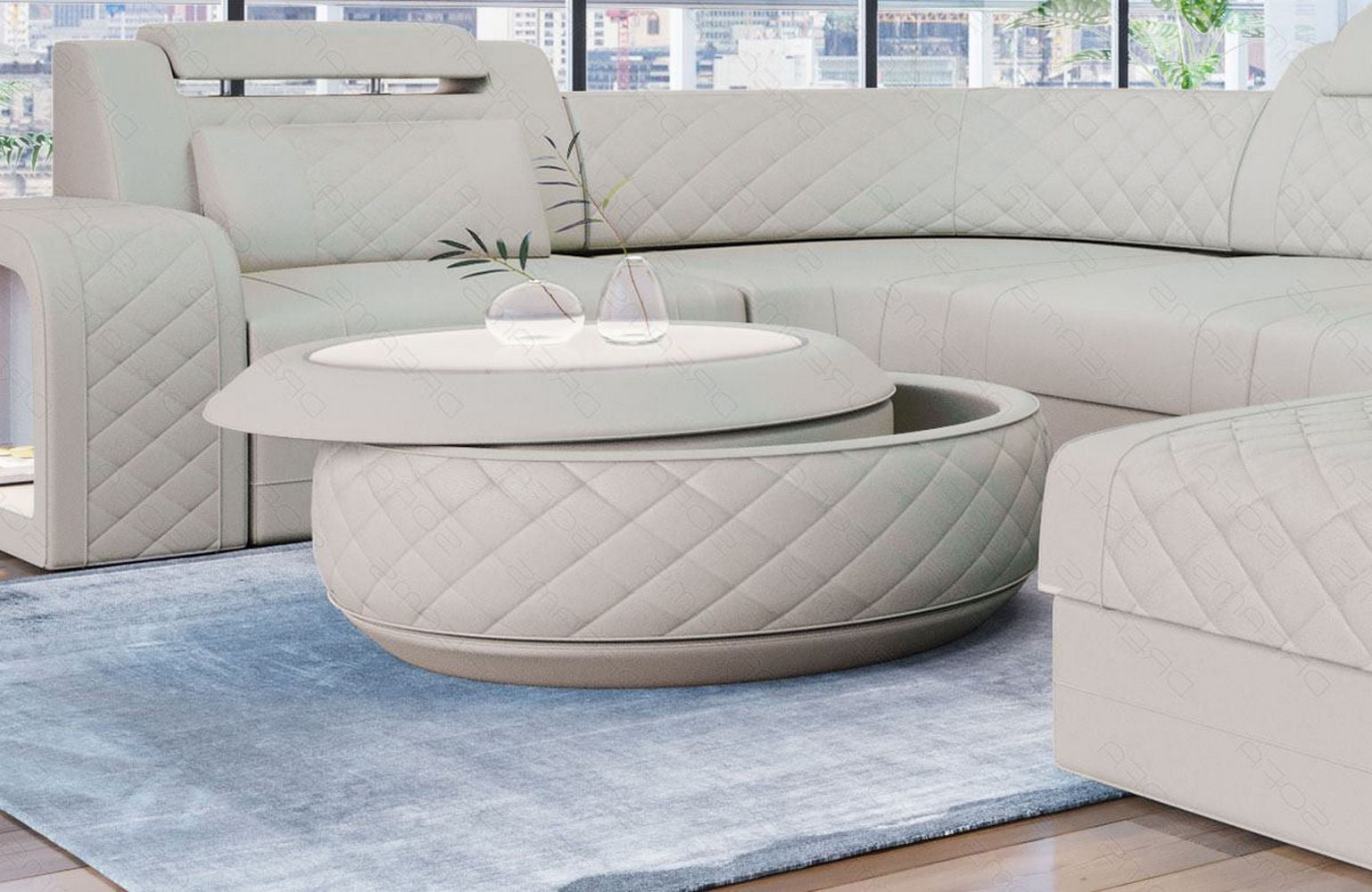 Couchtisch Berlin – Leder Design für Ihr Zuhause Beige