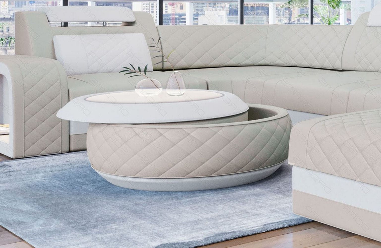 Couchtisch Berlin beige-weiß