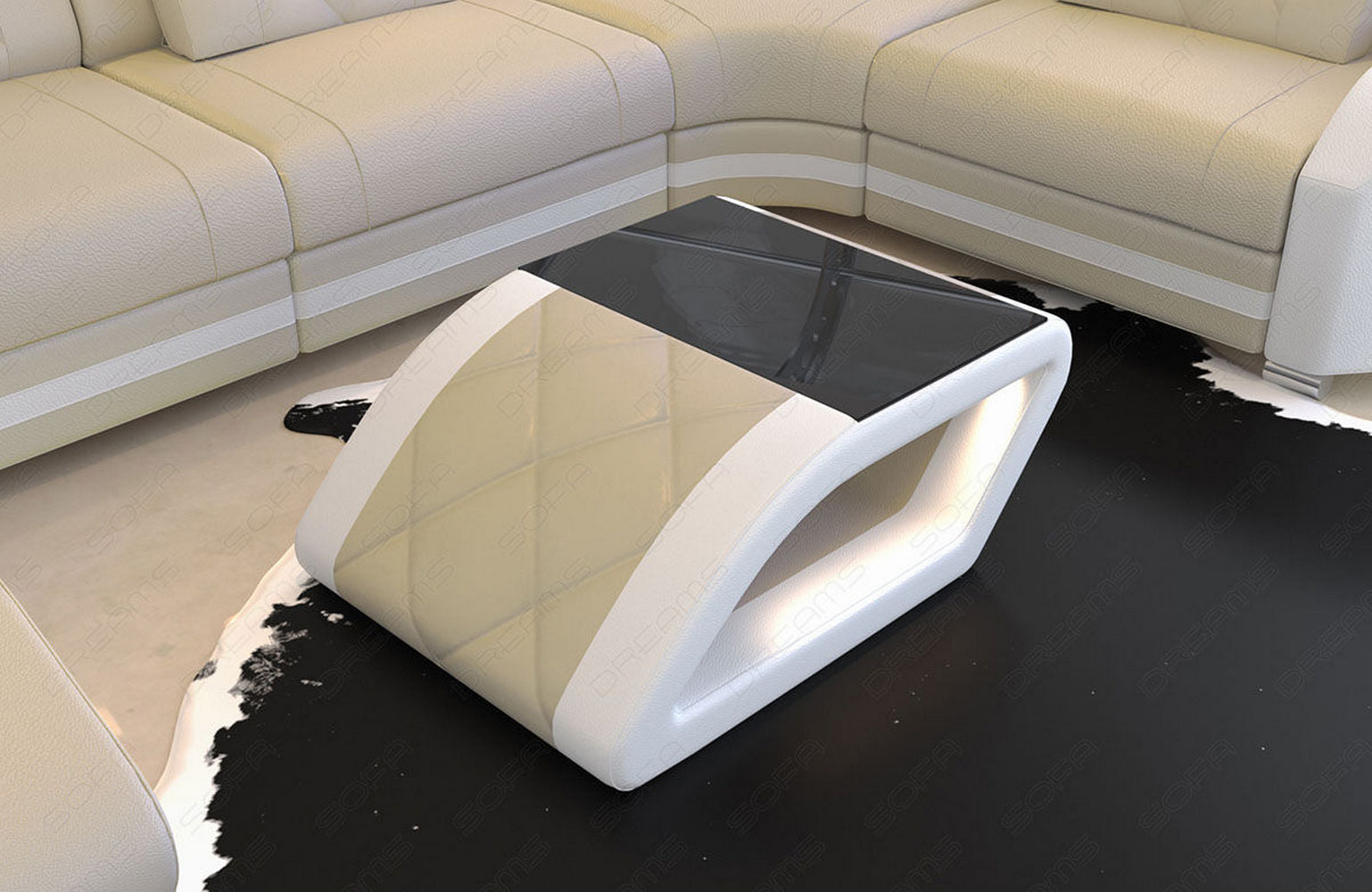 Leder Couchtisch Swing – Elegantes Design