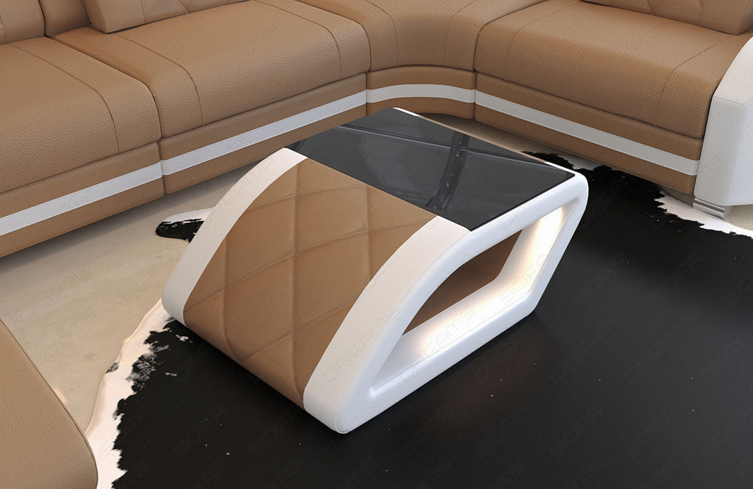 Leder Couchtisch Swing – Elegantes Design