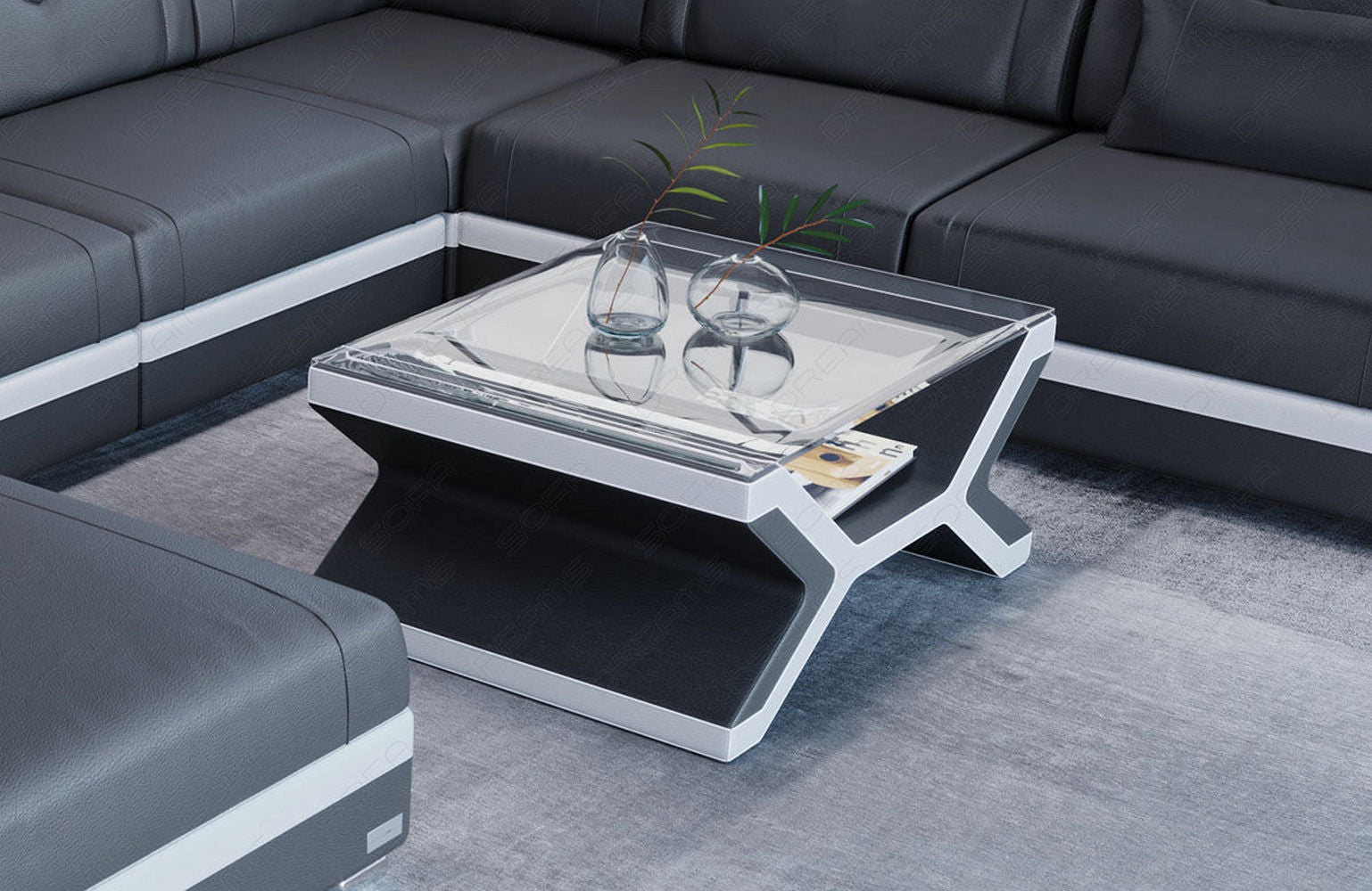 Designer Leder Couchtisch Napoli – Eleganz