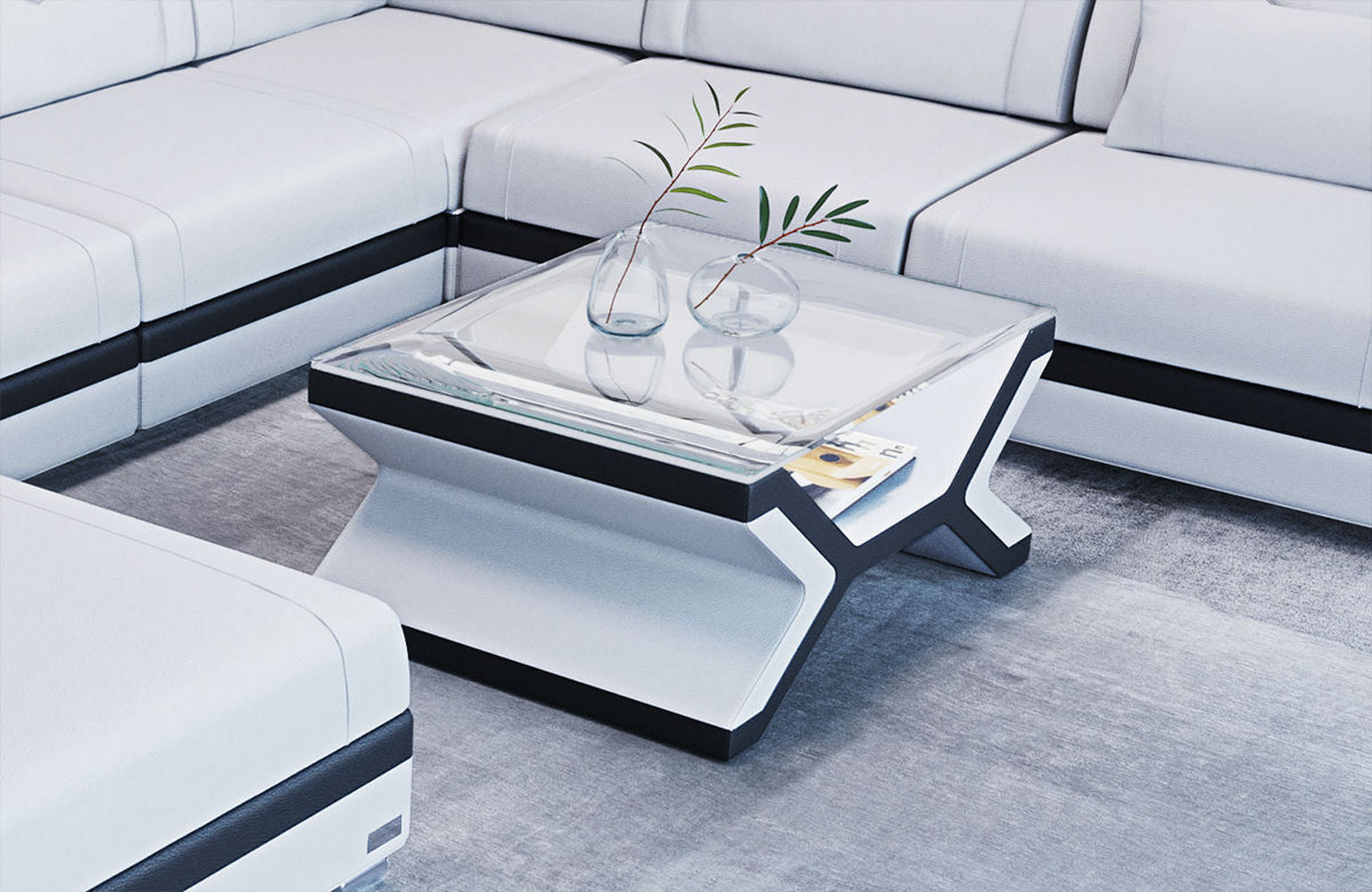 Designer Leder Couchtisch Napoli – Eleganz