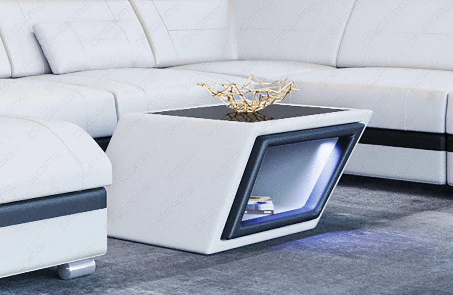 Designer Leder Couchtisch Catania – Edles Design