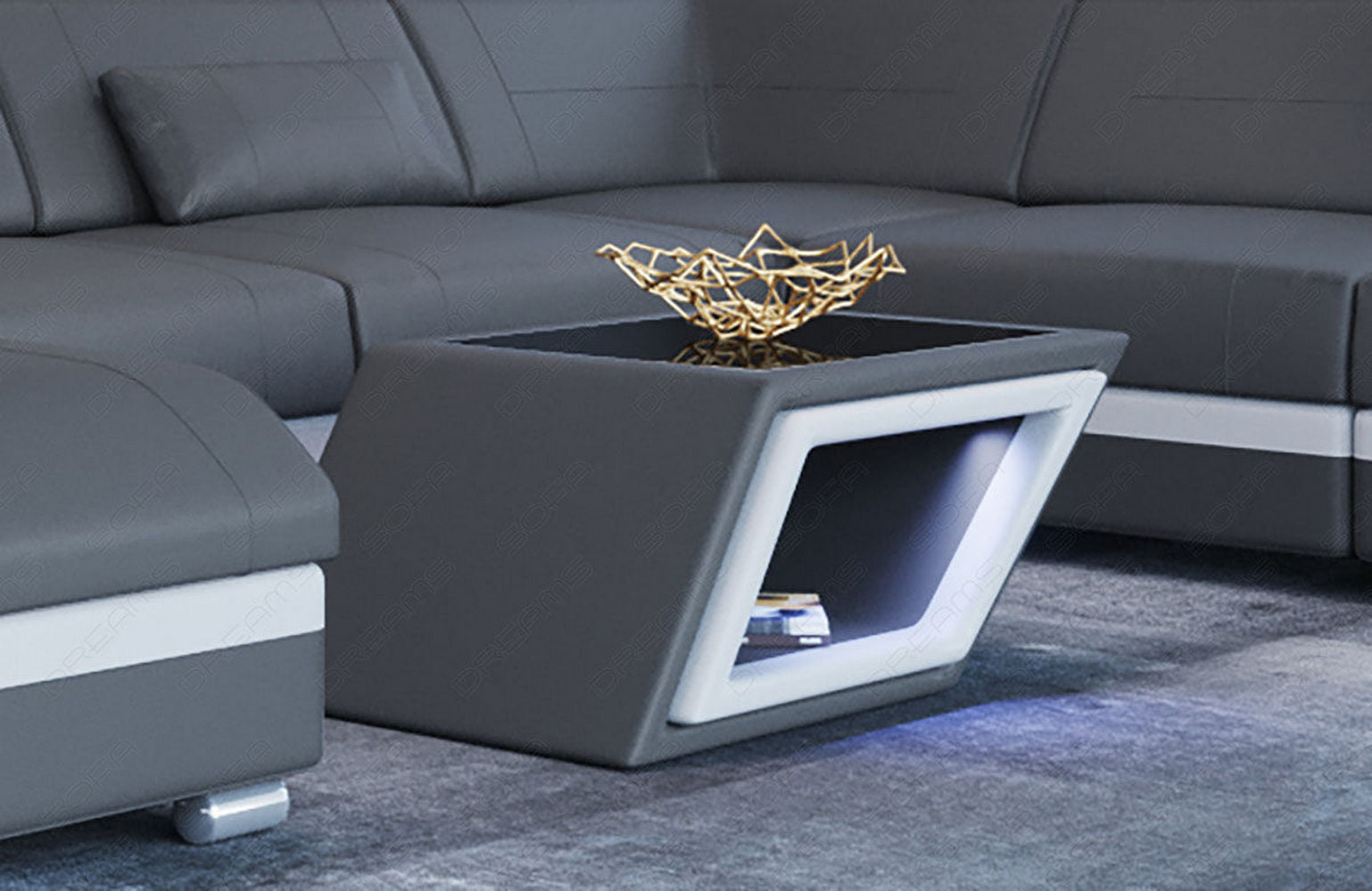 Designer Leder Couchtisch Catania – Edles Design