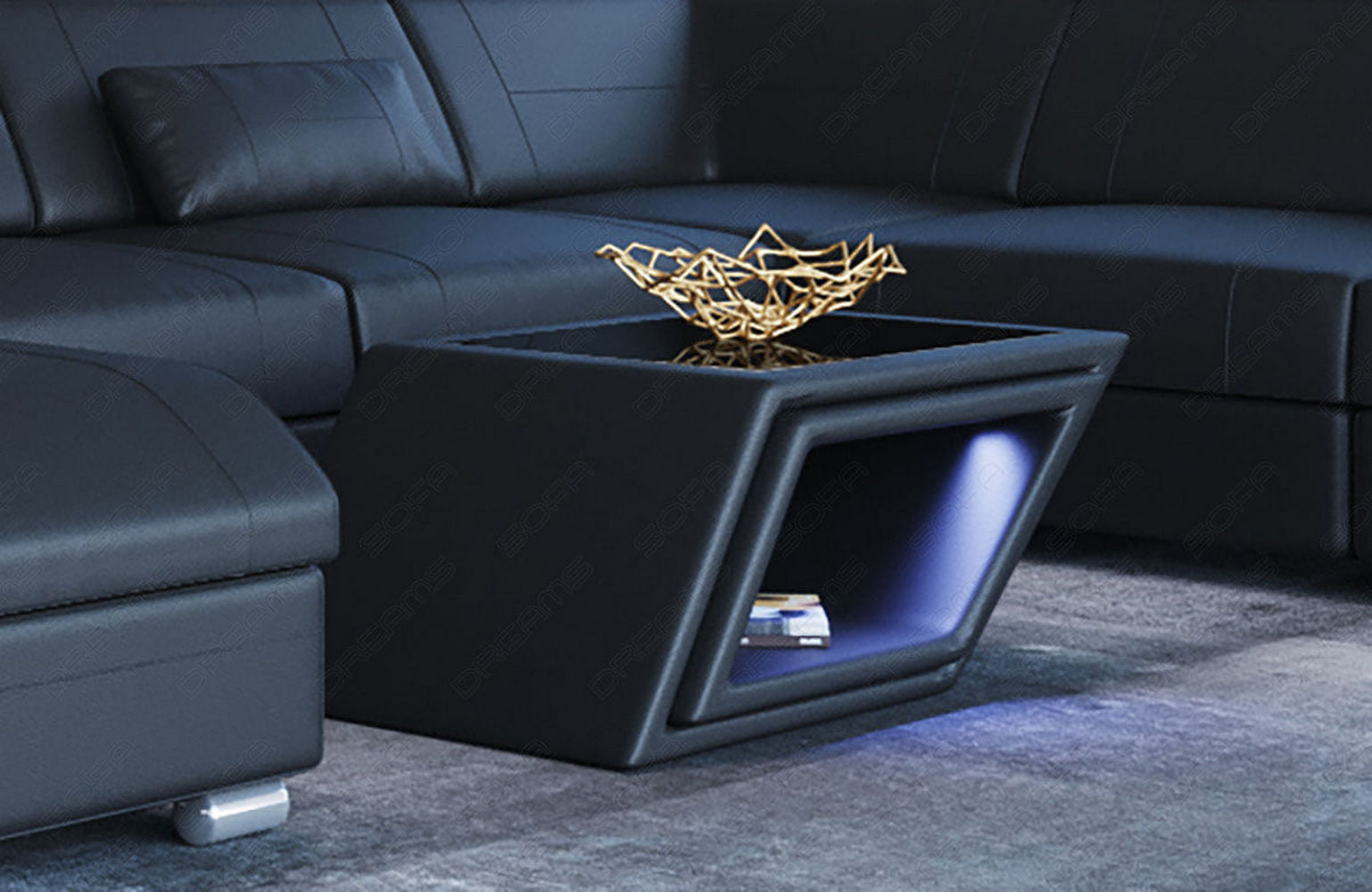 Designer Leder Couchtisch Catania – Edles Design