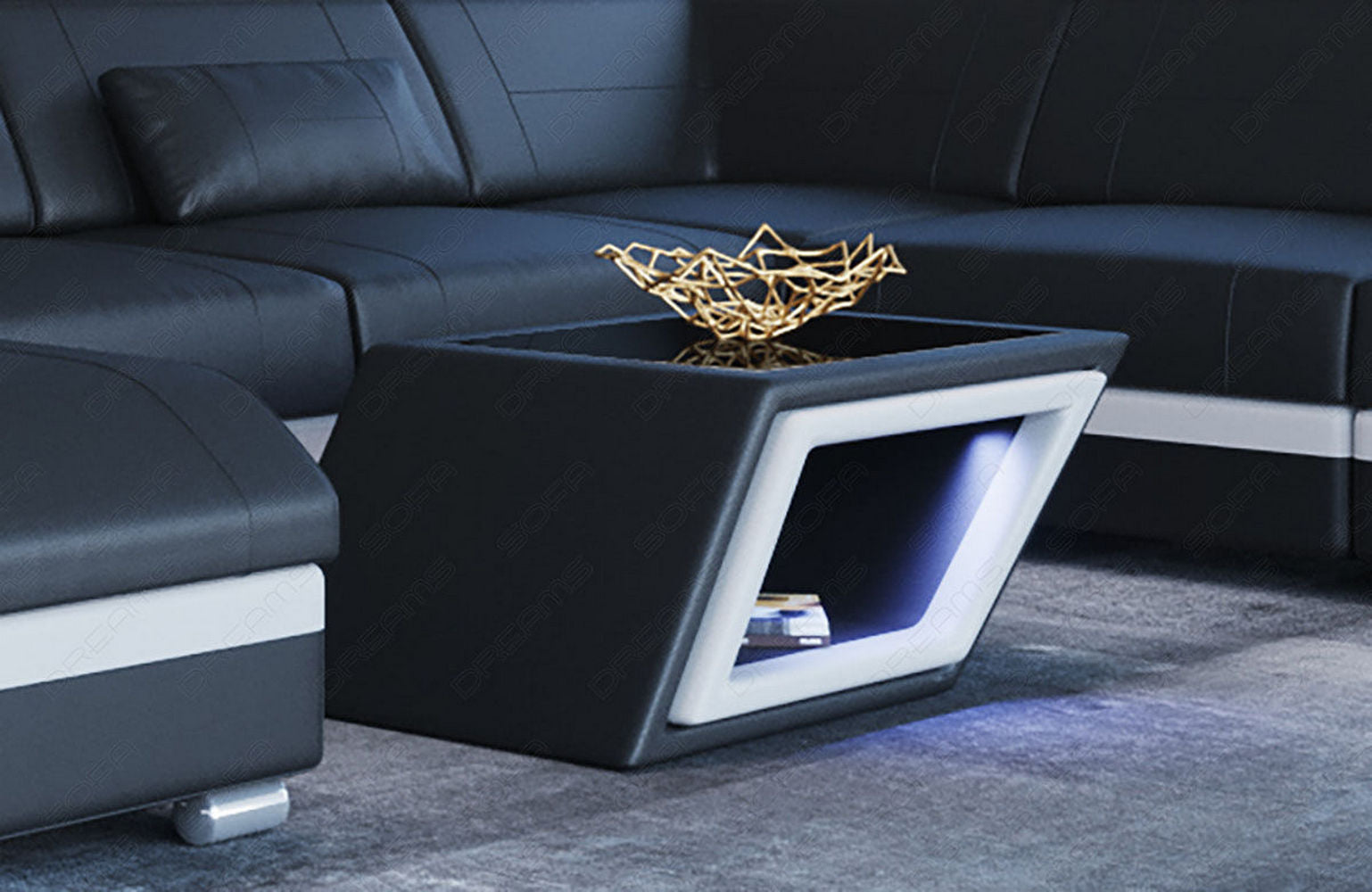 Designer Leder Couchtisch Catania – Edles Design