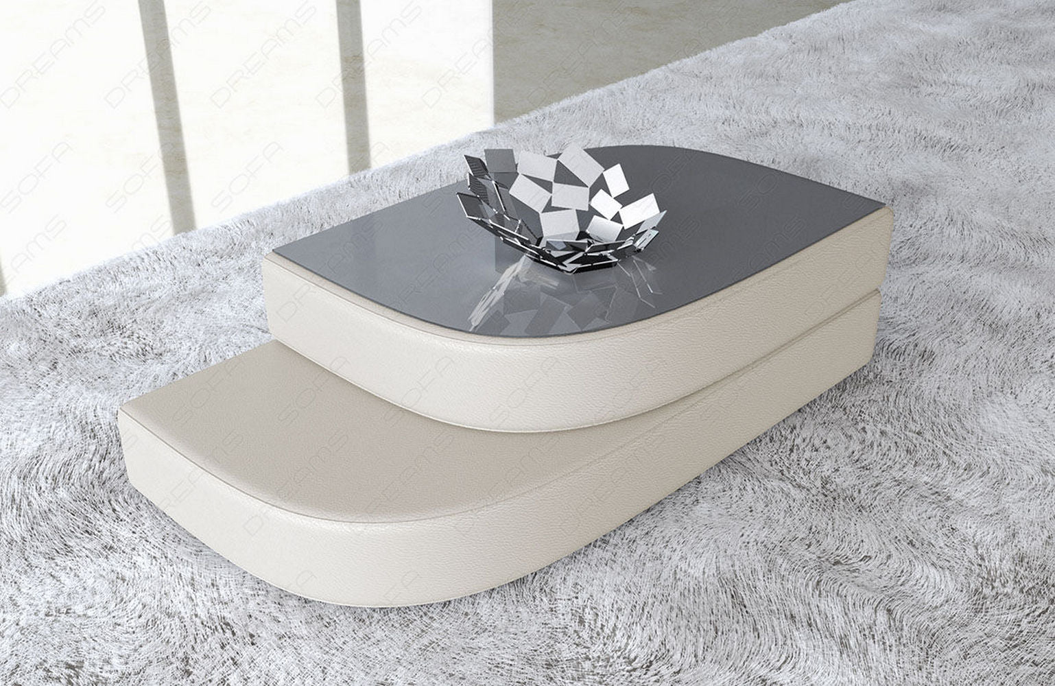 Couchtisch Bari aus Leder – Eleganz & Stil