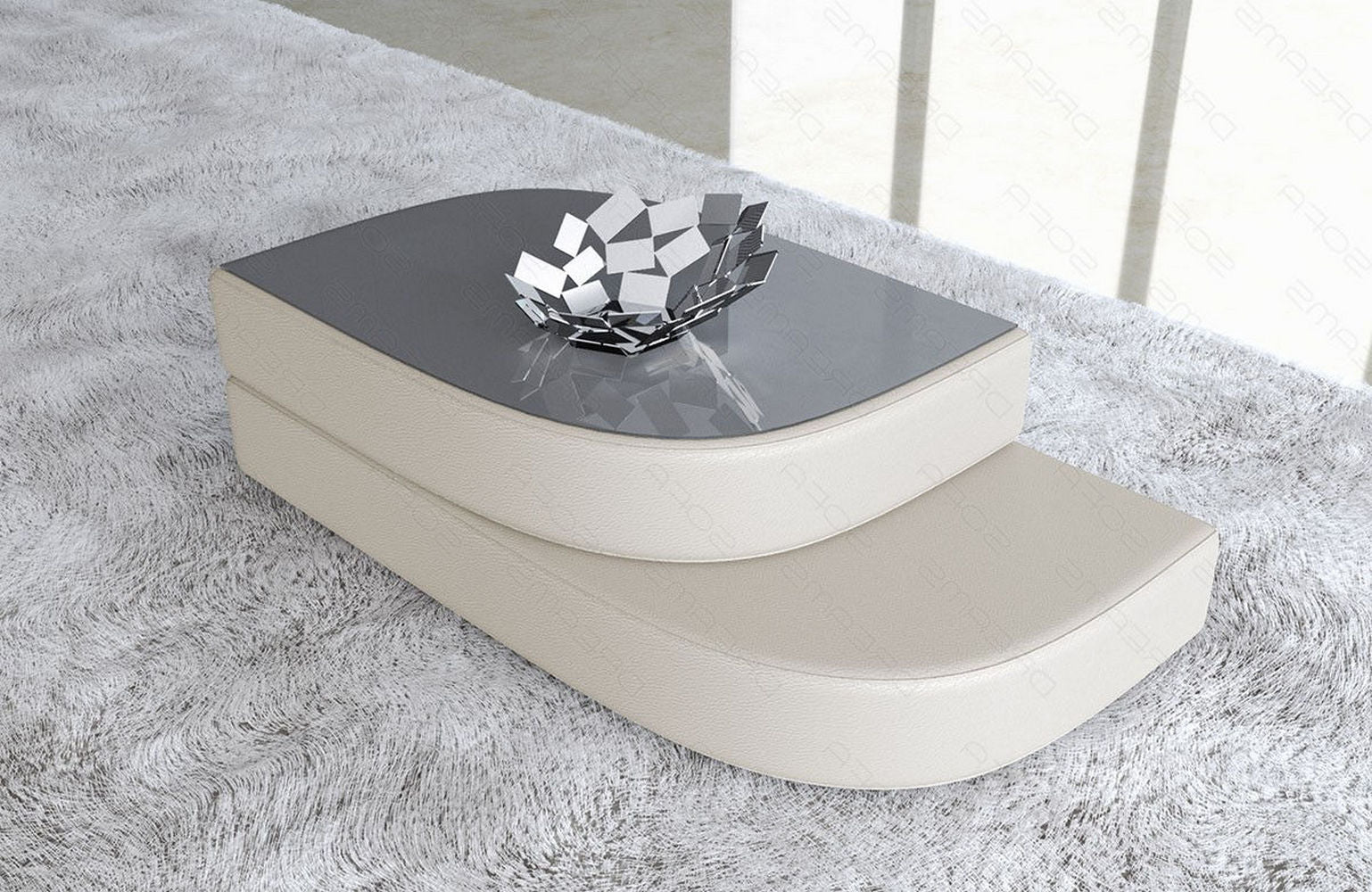 Couchtisch Bari aus Leder – Eleganz & Stil