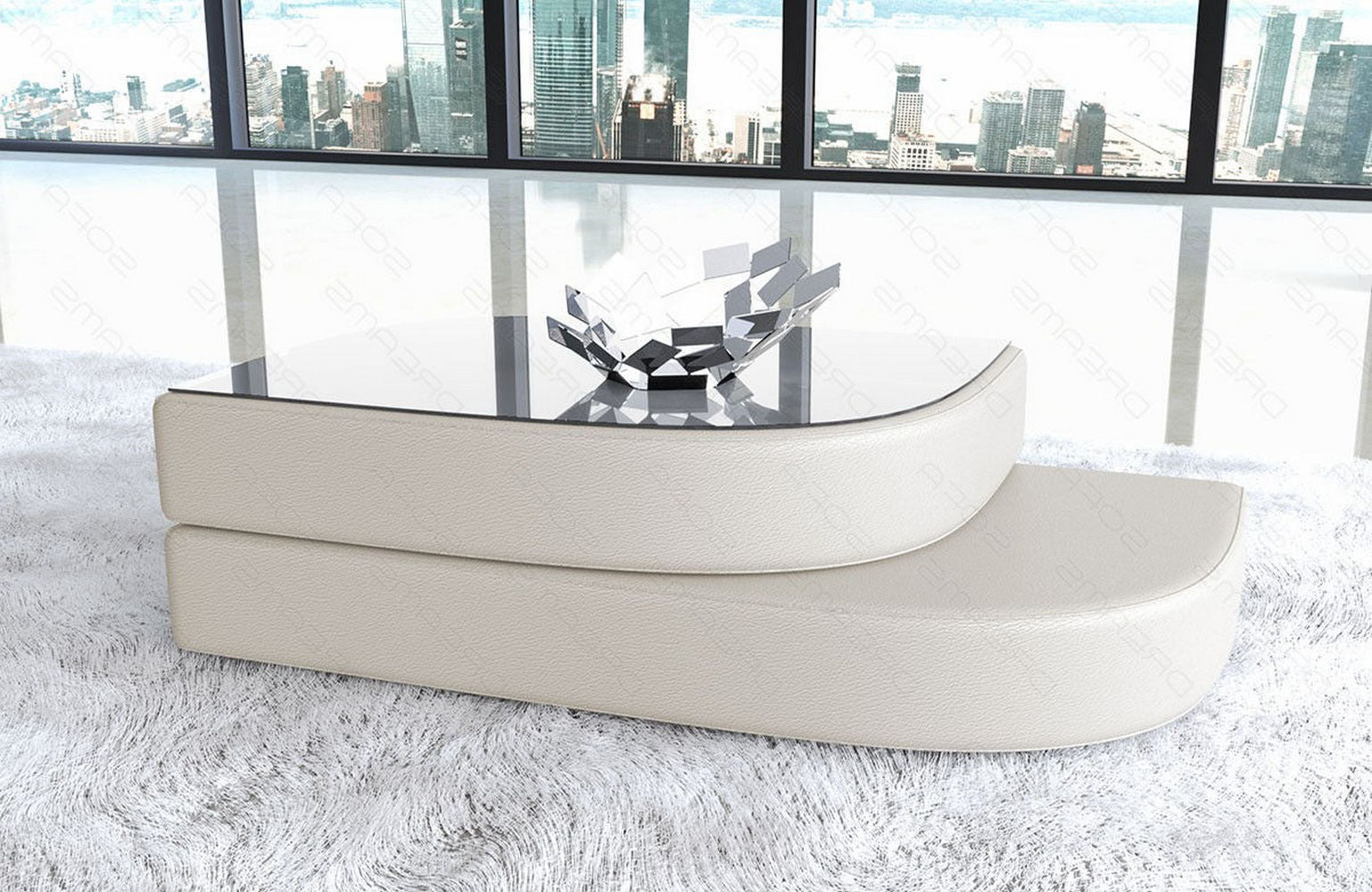 Couchtisch Bari aus Leder – Eleganz & Stil