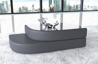 Couchtisch Bari Eleganz in Leder Grau