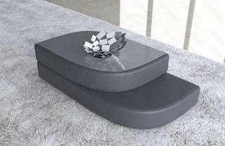 Couchtisch Bari Eleganz in Leder Grau