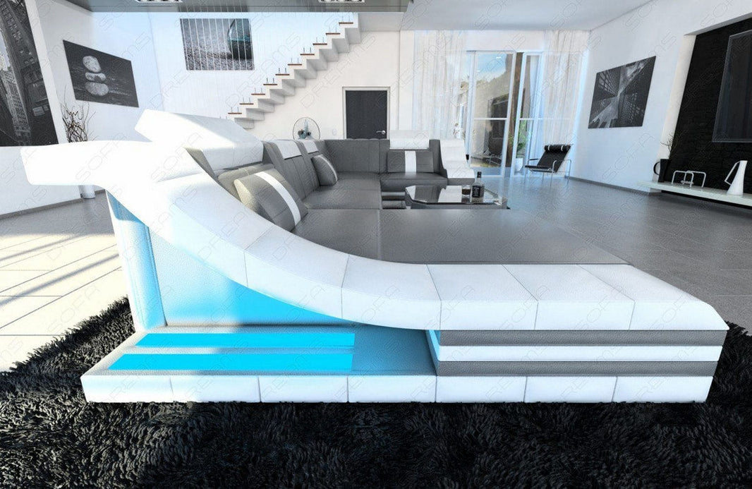 Mini Wohnlandschaft Turino U-Form in Leder