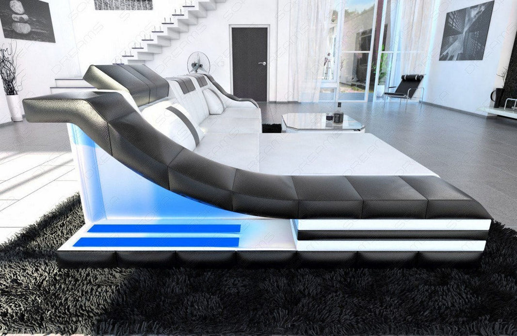 Mini Couch Turino L-Form in Leder
