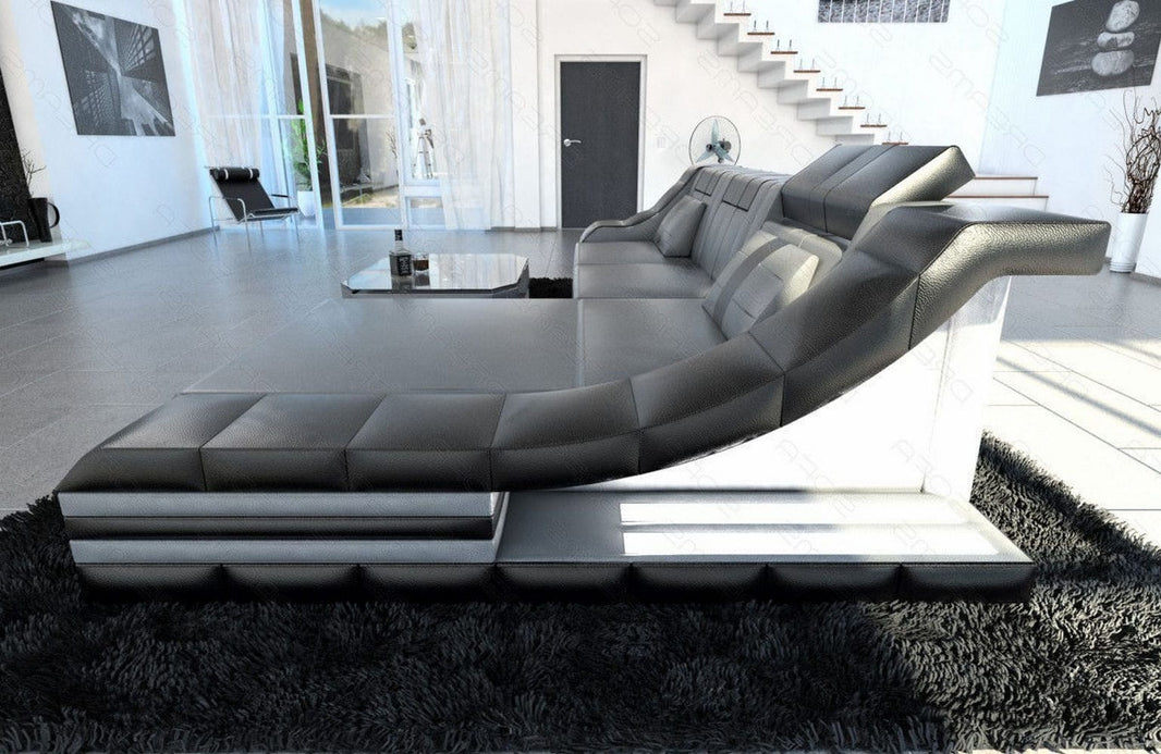Mini Couch Turino L-Form in Leder