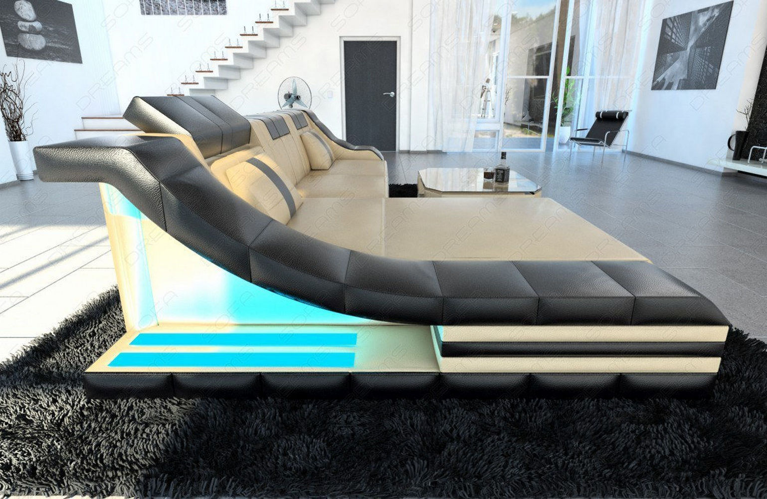Mini Leder Ecksofa Turino L-Form