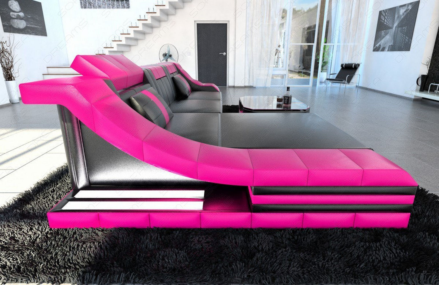 Mini Leder Ecksofa Turino L-Form