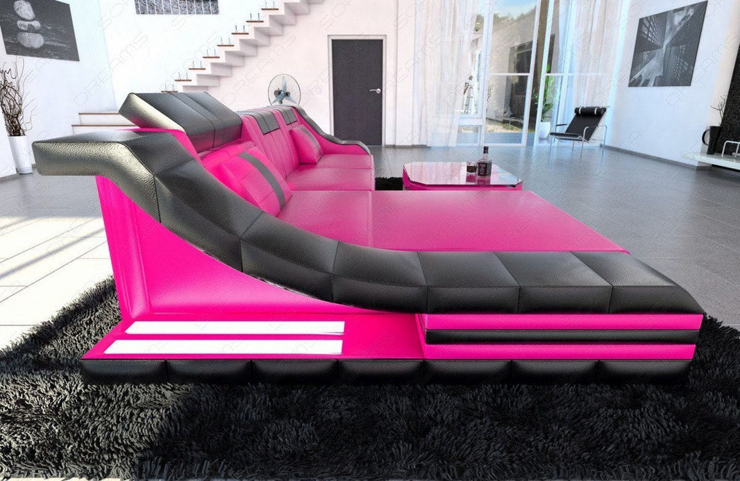 Mini Couch Turino L Form in Leder