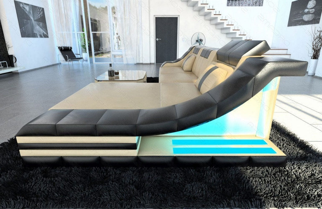 Mini Couch Turino L-Form in Leder