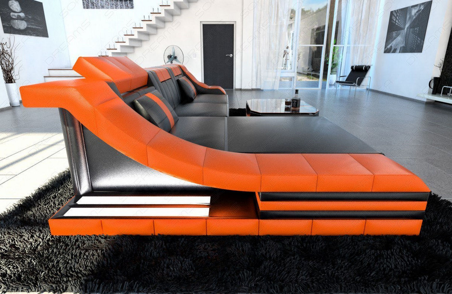 Mini Leder Ecksofa Turino L-Form