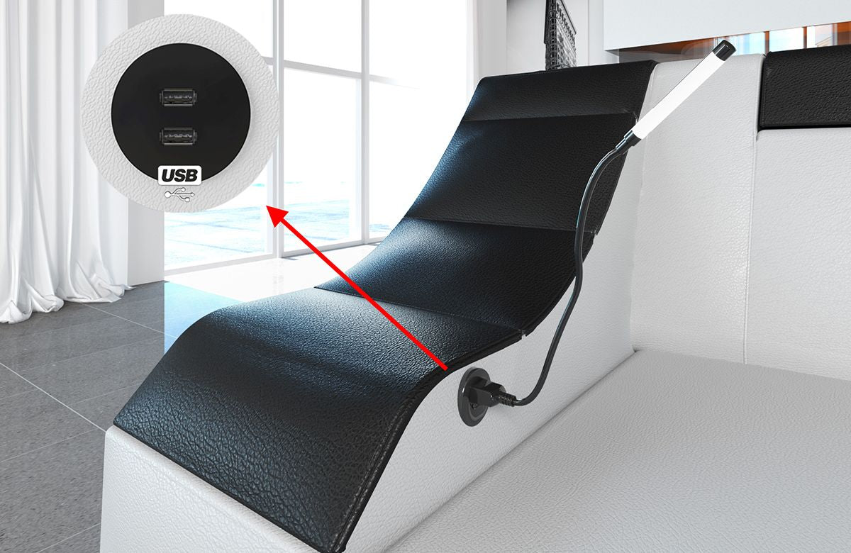 Ledersofa Turino L-Form mit LED