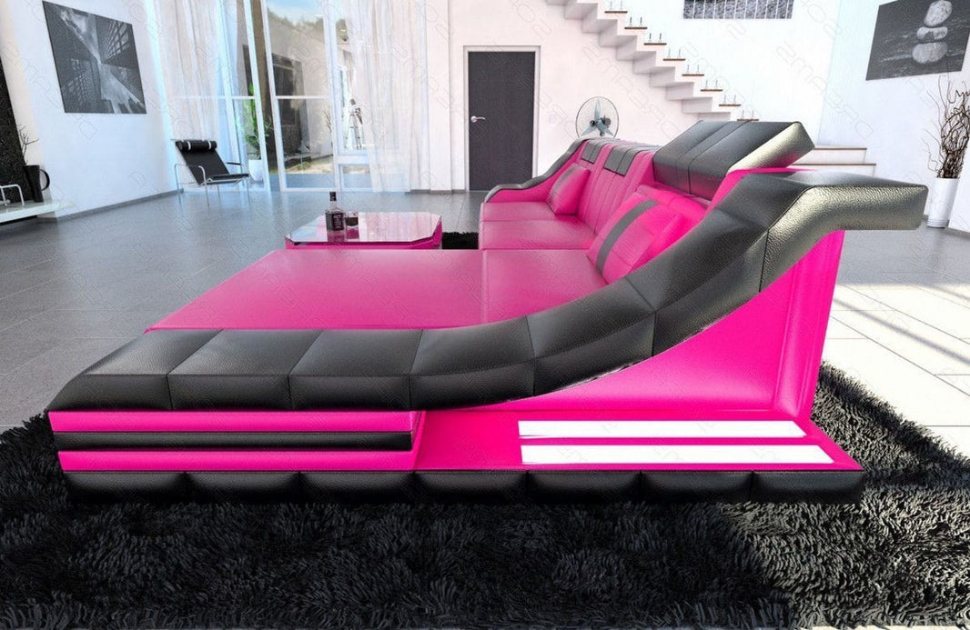 Couch Turino L-Form in Leder