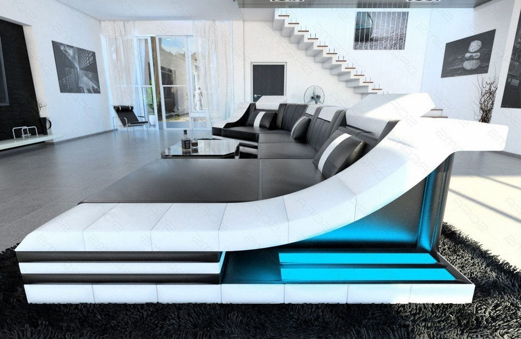 Mini Couch Turino C-Form in Leder