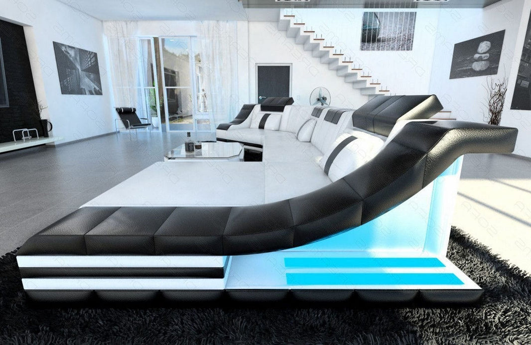 Mini Couch Turino C-Form in Leder
