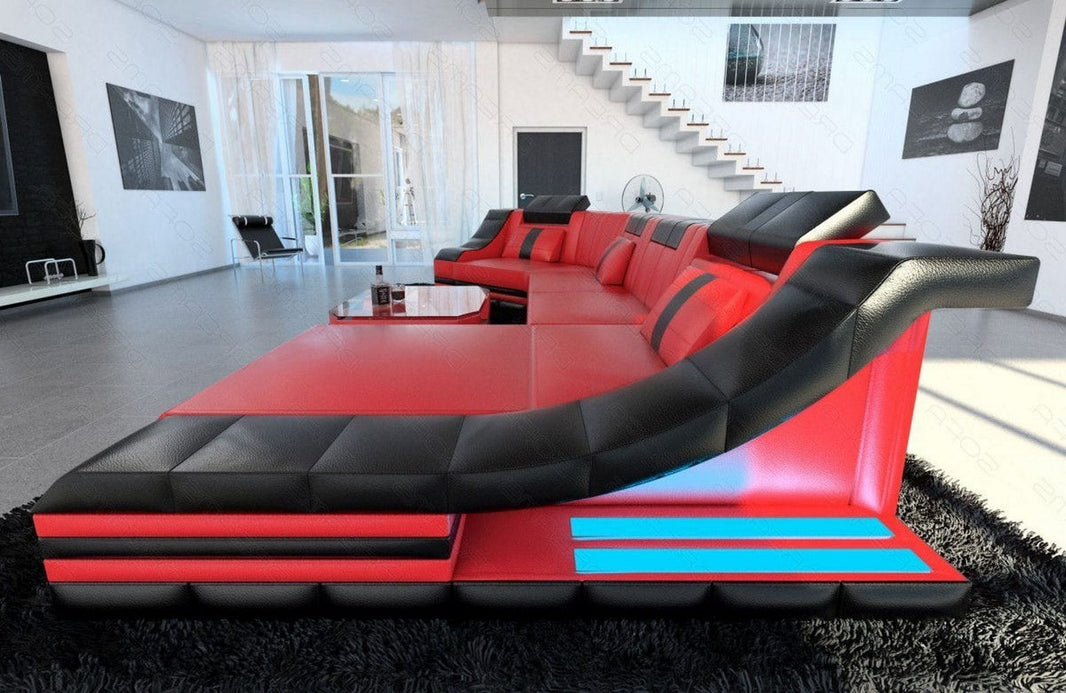 Mini Couch Turino C-Form in Leder
